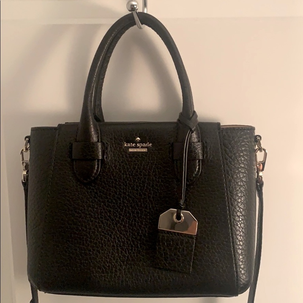 Kate spade black leather top handle crossbody